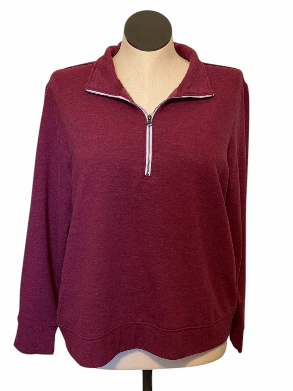 Eddie Bauer Half-Zip Pullover Sweatshirt - Burgundy